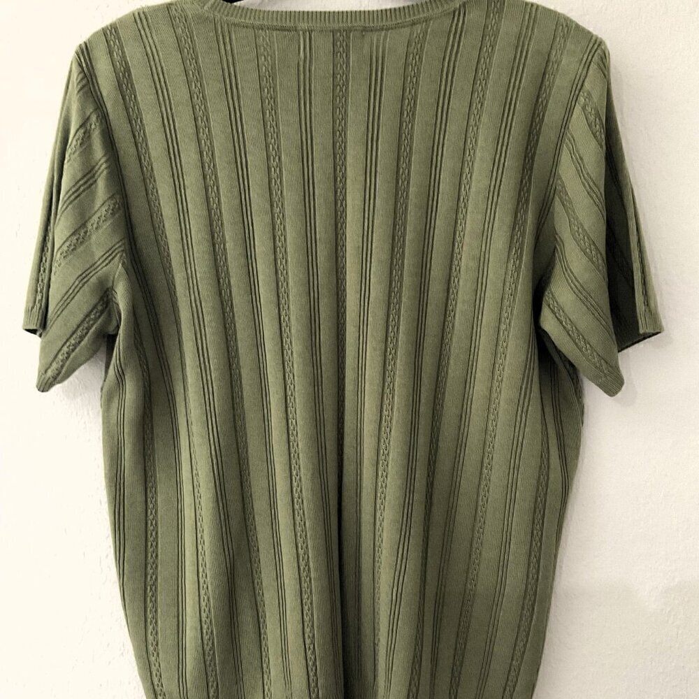 VINTAGE ALFRED DUNNER SHORT SLEEVE SWEATER TOP 1X - Picture 4 of 7